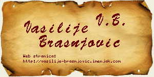 Vasilije Brašnjović vizit kartica